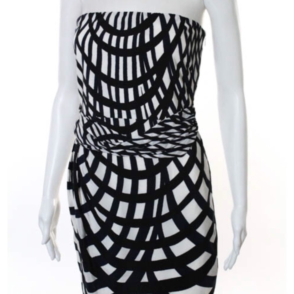 Theory silk Natalian strapless dress.